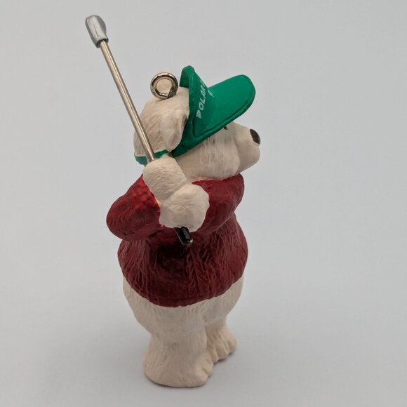 Hallmark Keepsake Polar Classic 1991, Vintage Polar Bear Golf Christmas Ornament - Picture 2 of 6